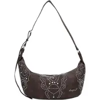 Desigual Damentasche Braun mit Nieten und Kontrastdetails – Verstellbarer Riemen