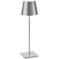Zafferano Poldina Pro Silver Leaf LED-Tischleuchte, wiederaufladbar und dimmbar, mit einer Akkulaufzeit von bis zu 12 Stunden.