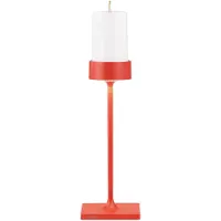 Zafferano Perpetua Kabellose Midi-Tischleuchte aus rotem Aluminium mit magnetisch herausnehmbarem Akku und leistungsstarkem, dimmbarem LED-System