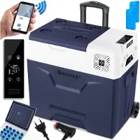Kesser Kompressor Kühlbox elektrisch Gefrierbox, Mit APP-Steuerung USB-Anschluss 12/24 V 230V, +Teleskopstange, Kühlakkus Räder Kühlschrank Kühlung bis -20 °C für Auto, Lkw, Boot, Reisemobil, Camping