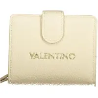 Valentino Elegante Damen-Geldbörse Beige mit Reißverschluss und Druckknopf