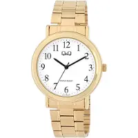 Q&Q Herren Analog Armbanduhr Edelstahl gelbgold 40 mm 3 ATM C17A-003PY