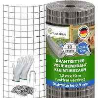 TTL Garden Drahtgitter 1,2m x 10m – 19mm Masche verzinkt 0,80mm Draht