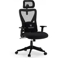 Sense7 Tone Ergonomischer Bürostuhl Schreibtischstuhl Office Chair Drehstuhl Höhenverstellbar mit Kopfstütze & Armlehnen bis 130 kg Mesh Schwarz