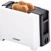 Cloer Toaster 3531, 2 Scheibe(n), Schwarz, Weiß, Kunststoff, Tasten, Drehregler, 900 W, 155 mm