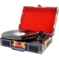 VCM Neu TT-43 BT/USB/SD/AX Plattenspieler mit Riemenantrieb Blau, Rot, Weiss