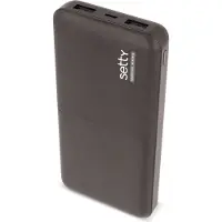 Setty Powerbank 10000 mAh schwarz power bank externer Akku Ladegerät USB Smartphone für Huawei iPhone Samsung