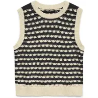 Vero Moda Pullunder in Schwarz/ Beige - M
