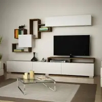 Dmora Wandregal Thalassa 210x36,8x46,8h cm Weiß 9 Regale