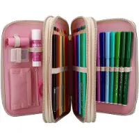 Ginza.se 0413973, Hartschalenetui für Stifte, Zink, Polyester, Polypropylen (PP), Aluminium, Papier, Pink, Abbildung, Drinnen/Draußen, Junge/Mädchen