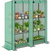 Outsunny Gewächshaus 144L x 48B x 152H cm Grün | Gr.: onesize