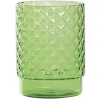 Zafferano Isolano 4er-Set stapelbarer Trinkgläser aus mundgeblasenem Borosilikatglas mit Diamanteffekt, apfelgrüne Farbe für moderne Tisch- und Bardekoration