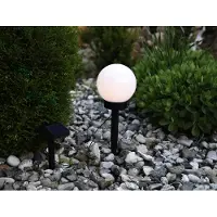 Best Season LED-Solar-Kugel,weiss, ca.15 cm Ø, Erdspiess abnehmbar, 1 warm white LED, Solarpanel, 477-76