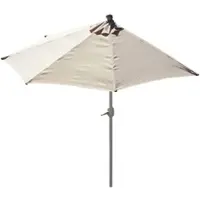 Mendler Sonnenschirm halbrund Parla, Halbschirm Balkonschirm, UV 50+ Polyester/Alu 3kg 300cm creme ohne Ständer