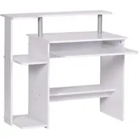 KADIMA DESIGN Computertisch: Zeitloses Design, Stauraum, Tastaturauszug, Spanplatte, Weiß. 94x48x90 cm |