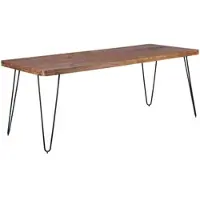 KADIMA DESIGN Esstisch "Balu" Massivholz: 4 Metallbeine, handgefertigtes Unikat, einfacher Aufbau. Braun, 200x80x76 cm |
