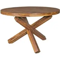 KADIMA DESIGN Esstisch "Teko": Massivholz Rund, 120 cm Durchmesser, Sheesham Holz, Kreuzbeine, Handgefertigt. Braun, 120x120x75 cm |