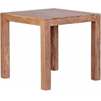 KADIMA DESIGN Massivholz Esstisch | Handgefertigter Holztisch für Esszimmer | Premium Küchentisch aus Akazie | Zeitloses Design | Beige 80x80 cm | NAKO von