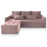 Masseno Ecksofa KOS PIK mit Schlaffunktion L-Form, Sofa mit Bettkasten, Wohnzimmersofa, Couch, Soffa, Bettsofa, Couchgarnitur- Rosa, KRONOS 27