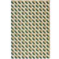 KADIMA DESIGN Teppich mit geometrischem Kreismuster | Strapazierfähig & für Fußbodenheizung | 120x170cm
