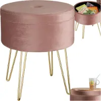 TecTake - Sitzhocker Ava rosa - 403953