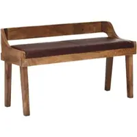 KADIMA DESIGN Echtleder Sitzbank, 108 cm, Rückenlehne, Massivholzbeine, bis zu 2 Personen. 108x43x63 cm |