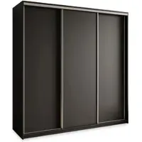 Masseno Schiebetürenschrank NISSE 180/205/60 cm Kleiderschrank mit 4 Schubladen Schlafzimmer Schrank 3-türig Schwarz
