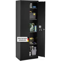 TecTake Aktenschrank Brandon 60 x 40 x 180 5 cm 4 Verstellbare Zwischenböden Abschließbar Mit Magnetverschluss Pro Stück 40 x 60 x 180 5 cm Schwarz