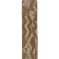KADIMA DESIGN Wollteppich Modern Geometrisch, Handgeschnitzt, Schmutzabweisend, Für Fußbodenheizung | 60x230cm
