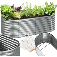 TecTake Hochbeet Flormma aus verzinktem Stahl 200 x 100 x 60 cm