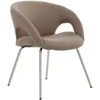 Dmora Bürostuhl Dagudel, Wartestuhl mit Armlehnen für Büro, Ergonomischer Wartestuhl, 58x59h72 cm, Braun