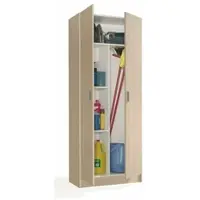 Dmora Mehrzweck-Schrank Dbaldi, Besenschrank mit 2 Türen, Schuhregal mit Regalen, Besenkammer, 73x37h180 cm, Eiche