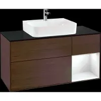 Villeroy & Boch V&B Waschtischunterschrank FINION 1200x603x501 Abdpl bl Reg gls wh/Wln Ve