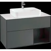 Villeroy & Boch V&B Waschtischunterschrank Wandbeleuchtung Finion 100, Pl w m, Rg re bla m Lac, Anthrac. m