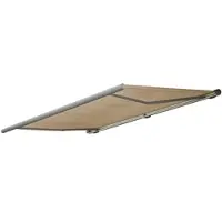 Mendler Elektrische Kassettenmarkise T122, Markise Vollkassette 4x3m Polyester Creme, Rahmen grau
