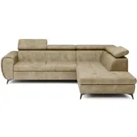 Masseno Ecksofa MAGIA R-S mit Schlaffunktion L-Form, Sofa mit Bettkasten, Wohnzimmersofa, Couch, Soffa, Bettsofa, Couchgarnitur- Beige, SALLY 2