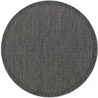 KADIMA DESIGN Balkonteppich Uni UV-Beständig Waschbar Strapazierfähig | Rund Schwarz 200x200 cm Küche Balkon Fußbodenheizung geeignet | DAFNE –