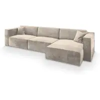 Masseno Ecksofa TOLMO M mit Schlaffunktion L-Form, Sofa mit Bettkasten, Wohnzimmersofa, Couch, Soffa, Bettsofa, Couchgarnitur- Creme, MONOLITH 04