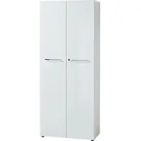 KADIMA DESIGN AKTENSCHRANK MUENCHEN 80x37x196cm | 5 Ordnerhöhen | Glasfront & Abschließbar | Weiß