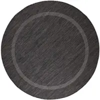 KADIMA DESIGN Teppich Outdoor ALSTER in Schwarz, einfarbig, Ø 200 cm