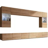 AX Living Wohnwand Modern Kossana 1 – 300 cm Breite, Goldene Eiche