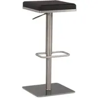 KADIMA DESIGN BARHOCKER – Schwarz, Kunstleder, Edelstahl, höhenverstellbar, drehbar, gepolstert, Modern