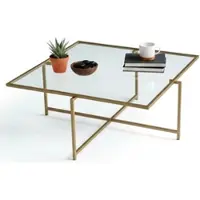 Dmora Mascate - Couchtisch, 85x85x35h cm Gold, Anlaufbeständig