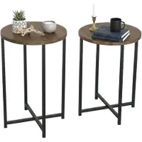 Dmora Couchtisch Furud 70x35x55h cm Braun Rundform