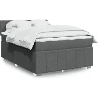 vidaXL Boxspringbett mit Matratze Dunkelgrau 160x200 cm Stoff