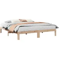 vidaXL Massivholzbett ohne Matratze 160x200 cm Kiefernholz