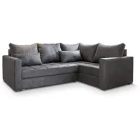 Masseno Ecksofa LIRENO R-S mit Schlaffunktion L-Form, Sofa mit Bettkasten, Wohnzimmersofa, Couch, Soffa, Bettsofa, Couchgarnitur- Grau, PAROS 06