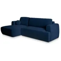 Masseno Ecksofa SENTI K L-S mit Schlaffunktion L-Form, Sofa mit Bettkasten, Wohnzimmersofa, Couch, Soffa, Bettsofa, Couchgarnitur- Blau, KRONOS 09