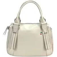 Florence Leder Tasche Damen Umhängetasche beige 12x35x27cm OTF855I2