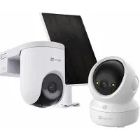 Ezviz HB8 Lite 2K+ Außenkamera mit Solarpanel + H6c Pro 4K Innenkamera – 360° Pan & Tilt – WLAN